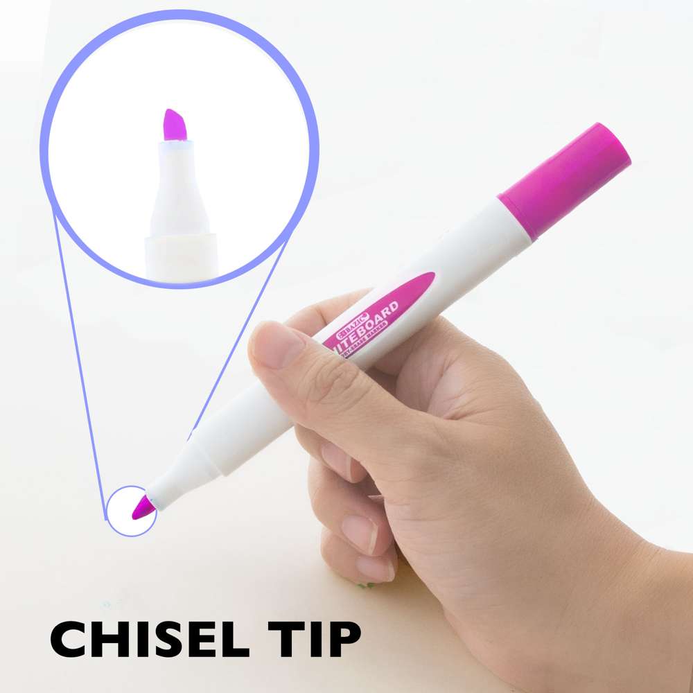 Bright Colors Chisel Tip Triangle Dry-Erase Markers (3/Pack)