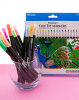Felt Tip Washable Markers 20 Colors