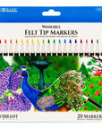 Felt Tip Washable Markers 20 Colors