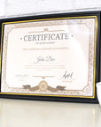 8.5" X 11" Document Frame w/ Gold Border