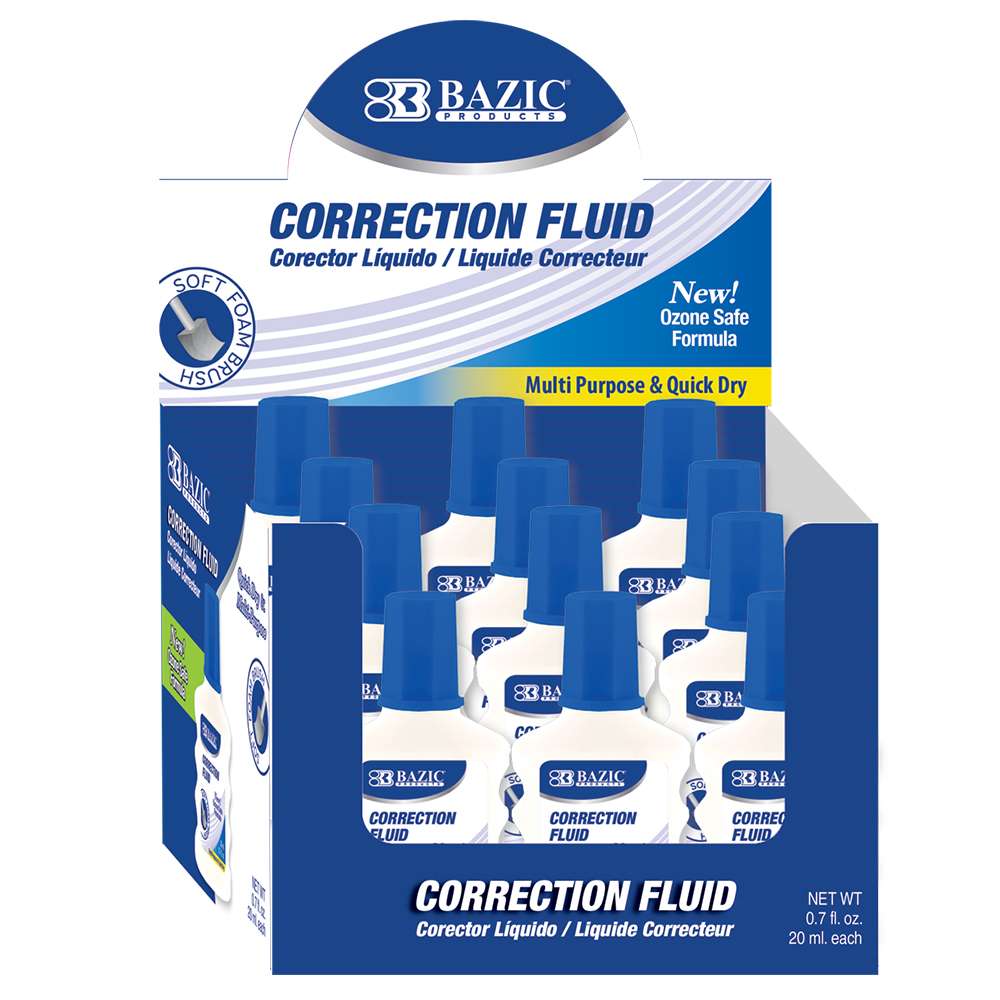 0.7 FL OZ (20 mL) Correction Fluid w/ Foam Brush