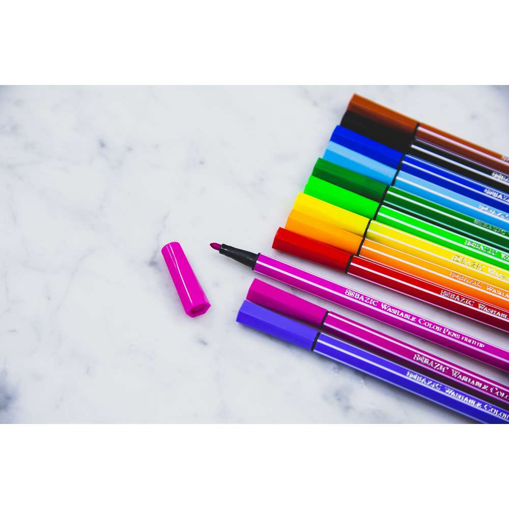 12 Color Washable Fiber Tip Pen