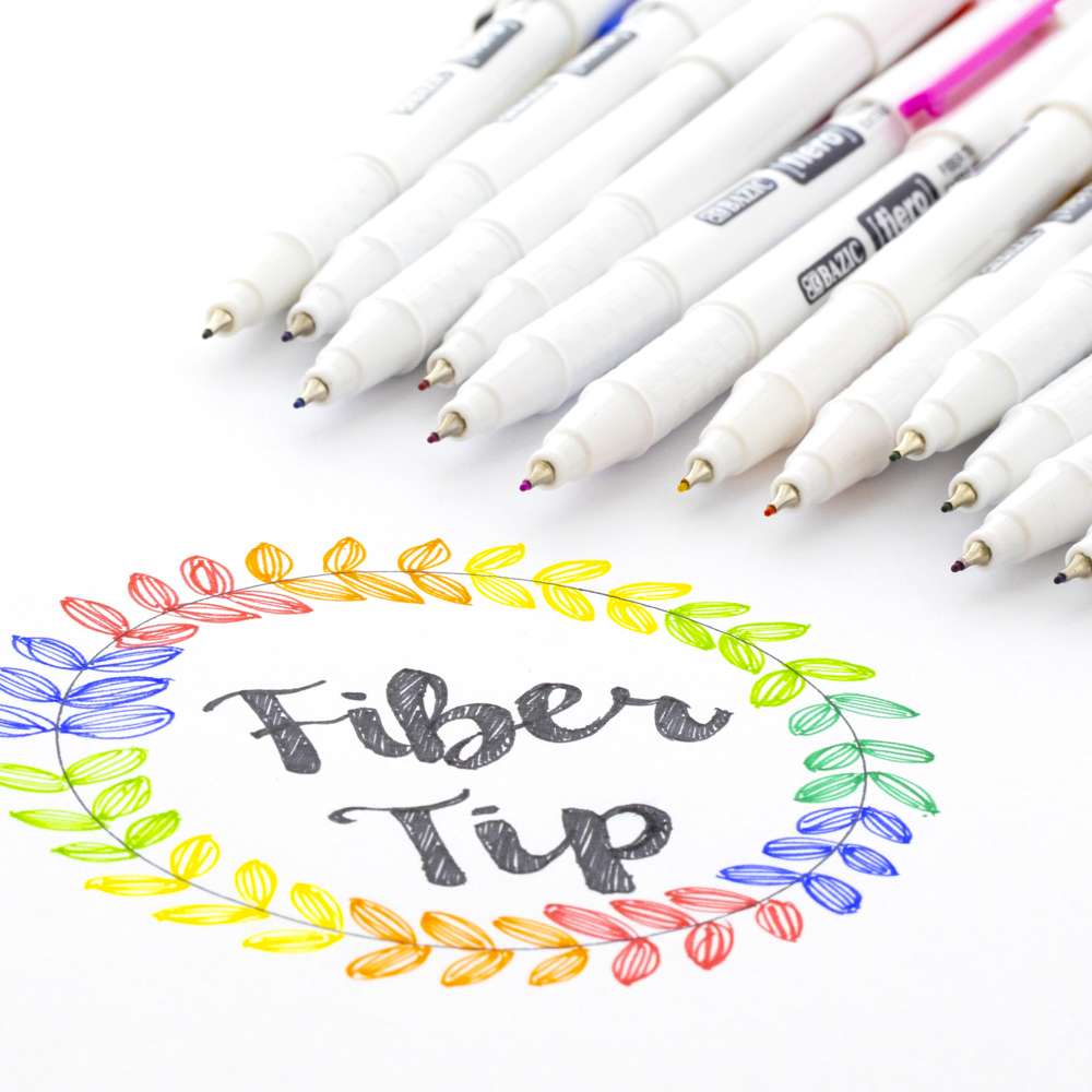 12 Color Fiero Fiber Tip Fineliner Pen