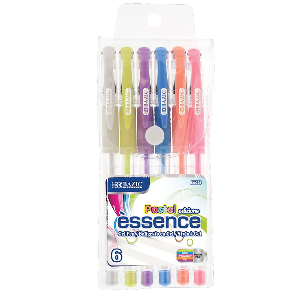 6 Pastel Color Essence Gel Pen w/ Cushion Grip