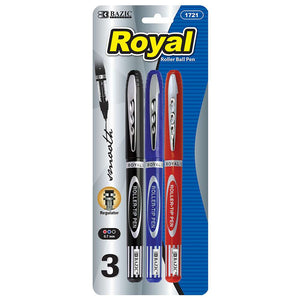 Royal Assorted Color Rollerball Pen (3/Pack)