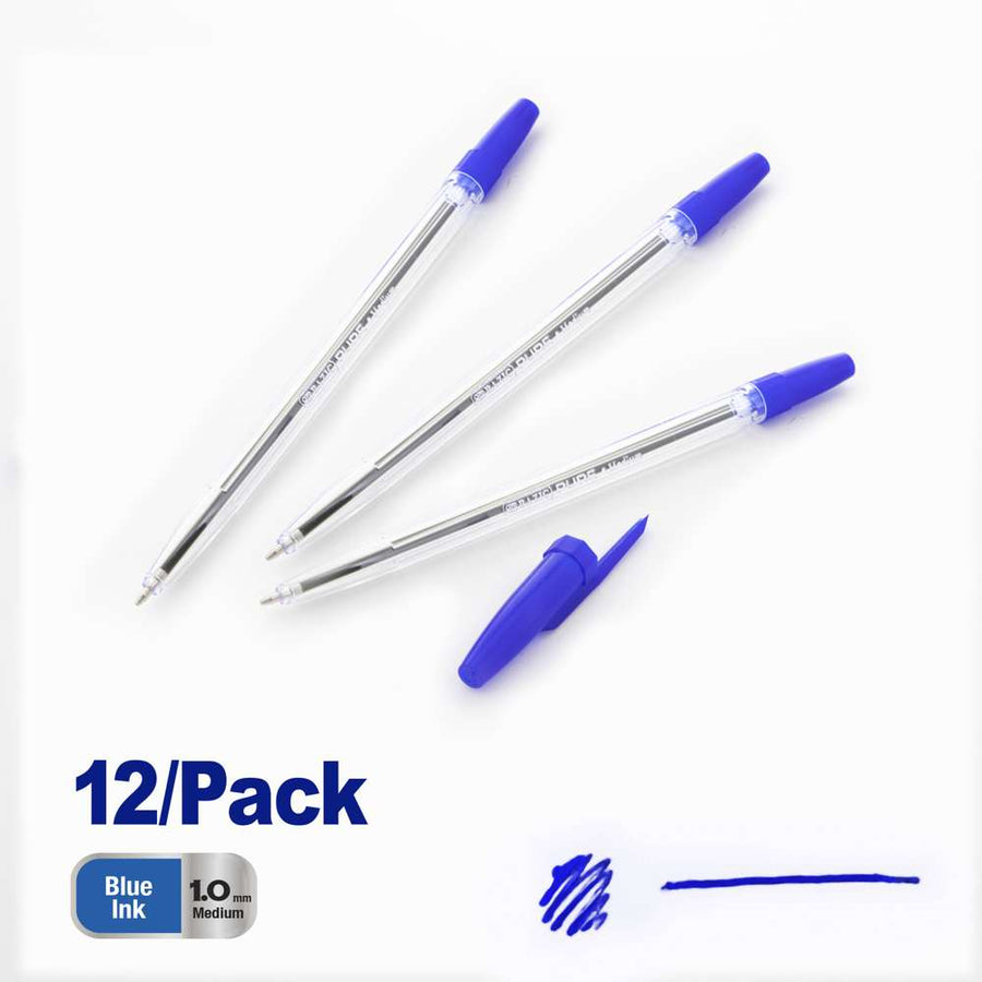 Pure Blue Stick Pen (12/Pack)