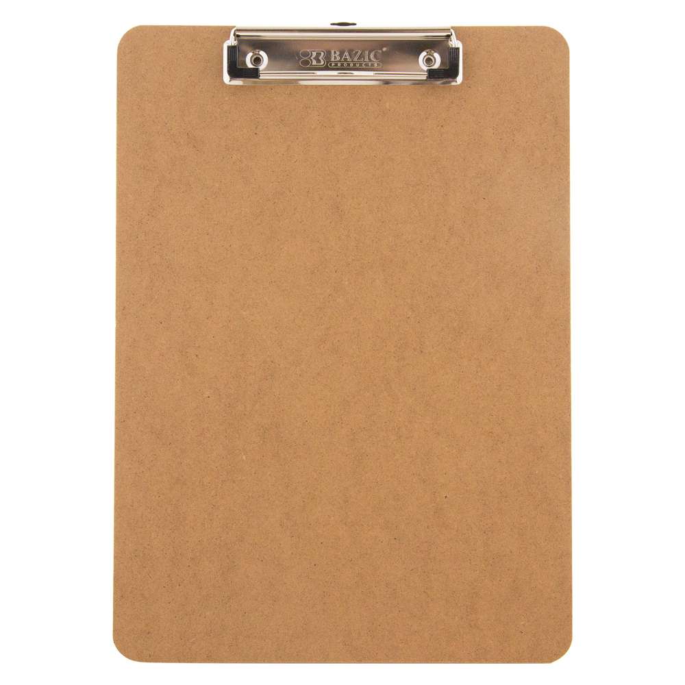 Standard Size Hardboard Clipboard w/ Low Profile Clip