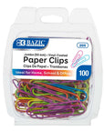 Jumbo (50mm) Color Paper Clips (100/Pack)