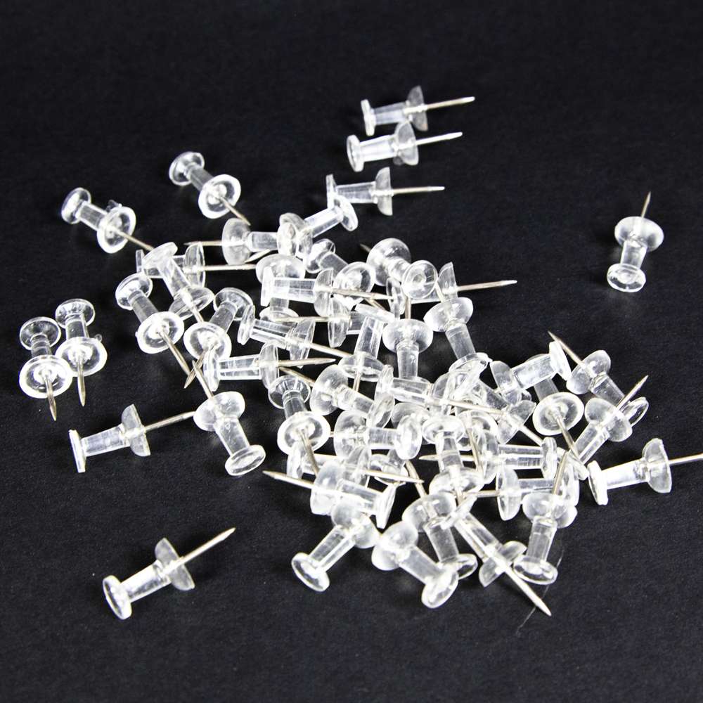 Clear Transparent Push Pins (100/Pack)