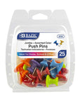 Assorted Color Jumbo Push Pins (25/Pack)