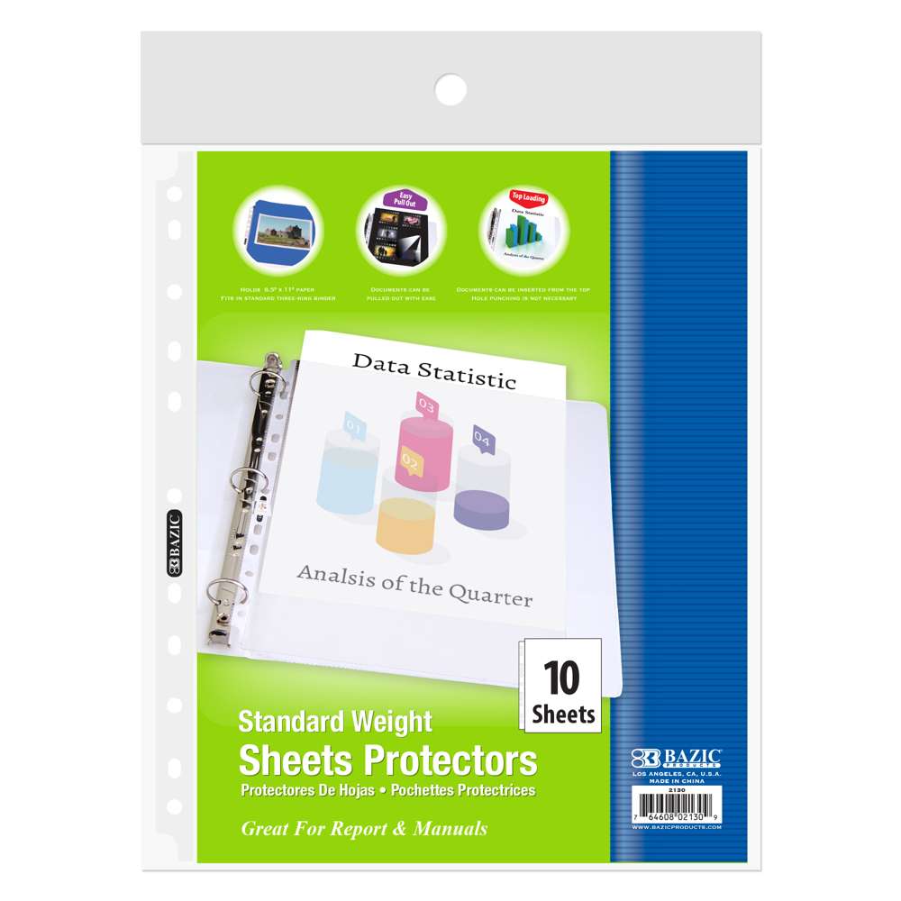 Standard Weight Top Loading Sheet Protectors (10/Pack)