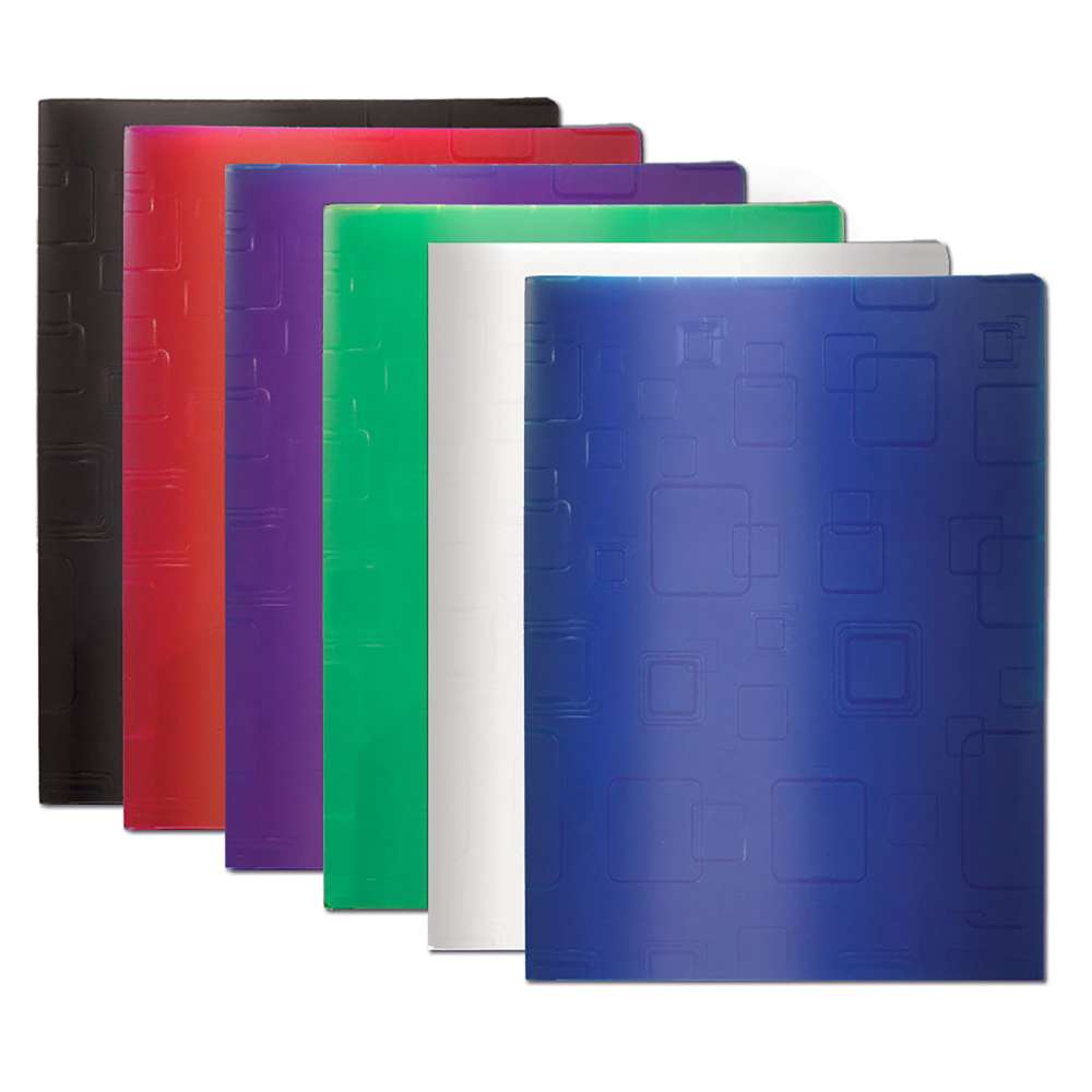 Cubic Embossed 2-Pocket Poly Portfolio