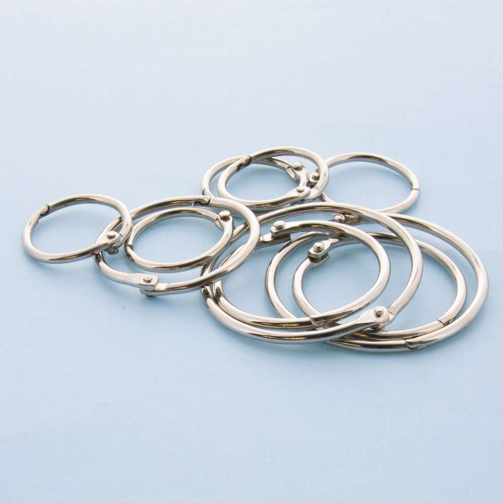 Assorted Size Metal Book Rings (10/Pack)