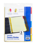 Canary Paper Dividers w/ 5-Insertable Color Tabs