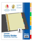 Canary Paper Dividers w/ 8-Insertable Color Tabs