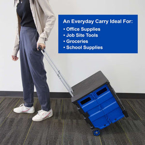 Foldable Utility Cart w/ Lid Cover Blue 16" X 18" X 15"