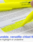 Yellow Pen Style Fluorescent Highlighters w/ Pocket Clip (12/Box)