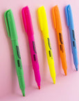 Pen Style Fluorescent Highlighters w/ Pocket Clip (12/Box)