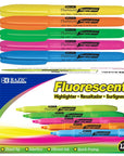 Pen Style Fluorescent Highlighters w/ Pocket Clip (12/Box)