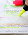 Yellow Desk Style Fluorescent Highlighters w/ Cushion Grip (3/Pack)