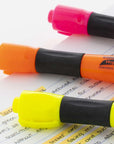 Yellow Desk Style Fluorescent Highlighters w/ Cushion Grip (3/Pack)