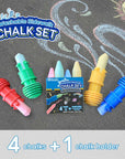 4 Jumbo Sidewalk Chalks & 1 Chalk Holder