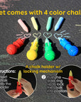 4 Jumbo Sidewalk Chalks & 1 Chalk Holder