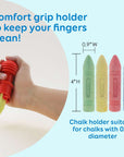 4 Jumbo Sidewalk Chalks & 1 Chalk Holder