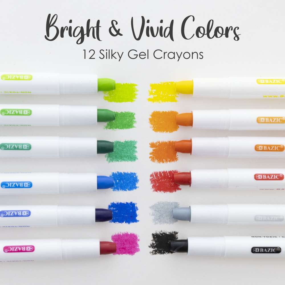12 Color Silky Gel Crayons