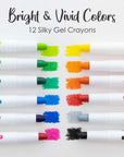 12 Color Silky Gel Crayons