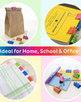 Medium 1 1/4" (32mm) Assorted Color Binder Clip (8/Pack)