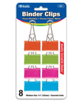 Medium 1 1/4" (32mm) Assorted Color Binder Clip (8/Pack)