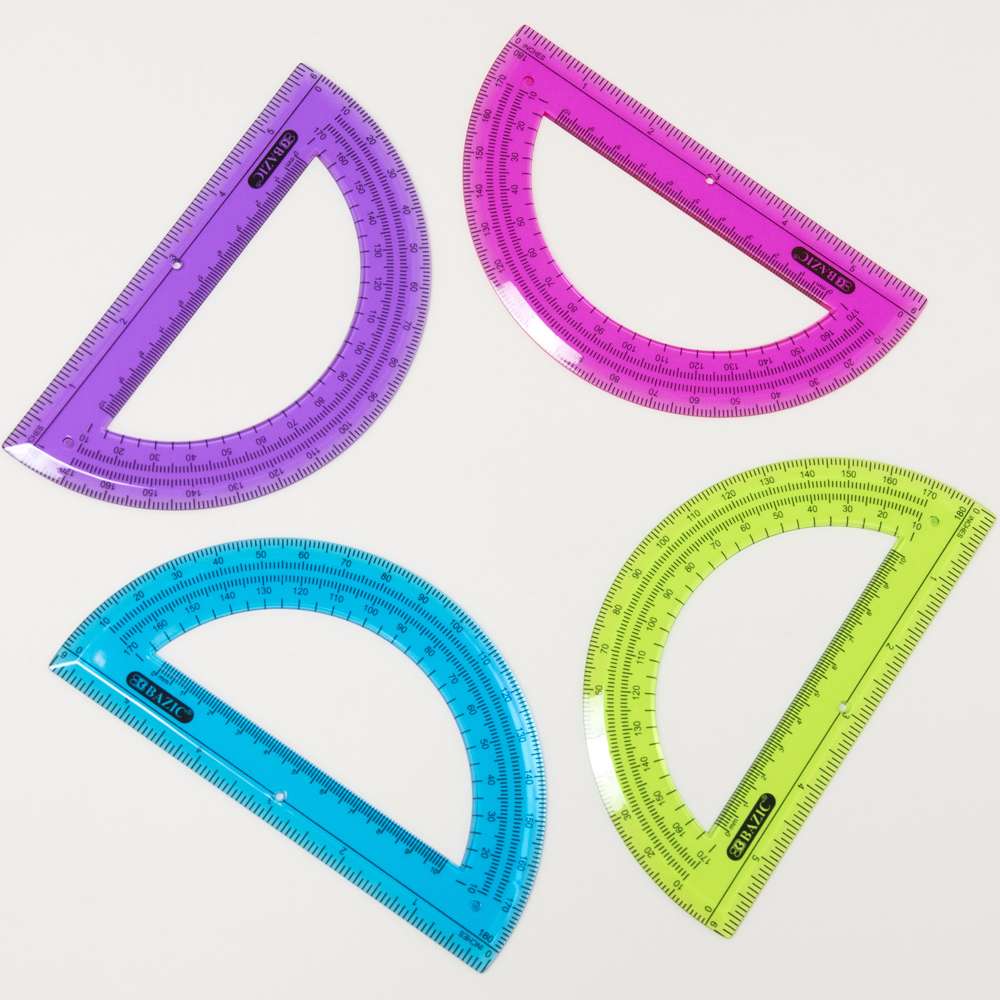 Assorted Color Semicircular 6" Protractor