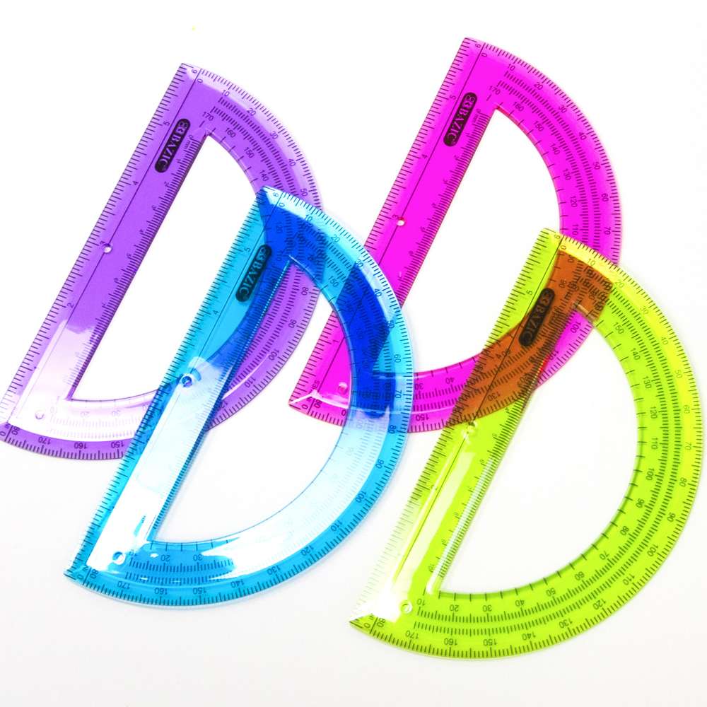 Assorted Color Semicircular 6" Protractor