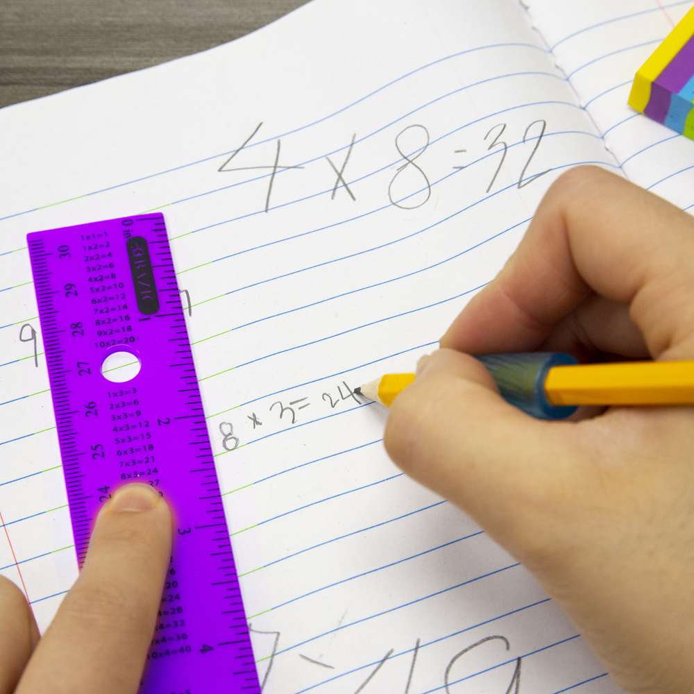 12" (30cm) Ruler w/ Multiplication Prints (4/Pack)
