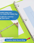 1" Asst. Neon Color 3-Ring View Binder w/ 2-Pockets