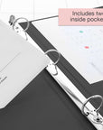 1.5" Black 3-Ring View Binder w/ 2-Pockets