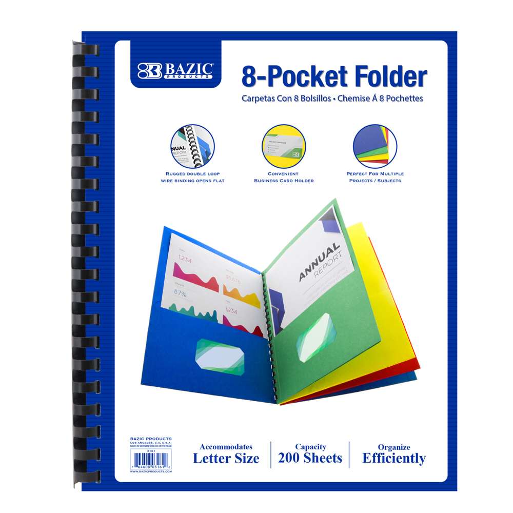 Asst. Color 8-Pocket Folder
