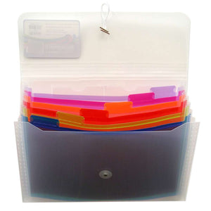 Expanding File Letter Size Rainbow Poly 7-Pocket
