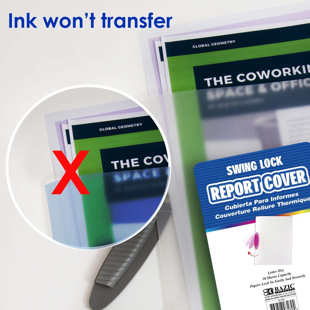 Translucent Swing Lock Report Cover