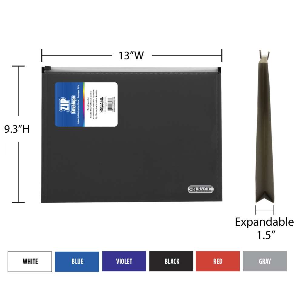 BAZIC Zip Envelope A4/Letter Size - Assorted Color – BAZIC Store