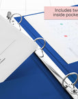 Binder View 0.5" Blue 3-Ring w/ 2-Pockets