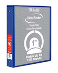 1" Blue 3-Ring View Binder w/ 2-Pockets
