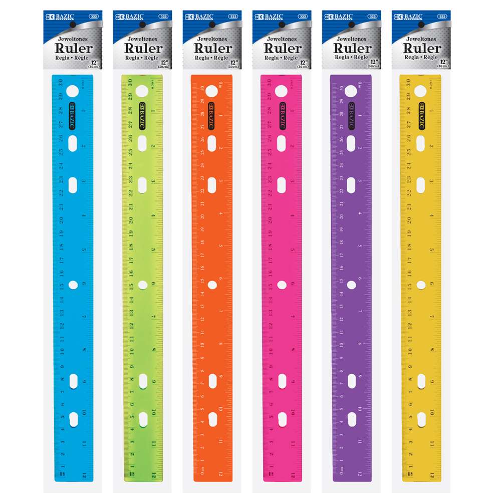 12" (30cm) Jeweltones Color Ruler