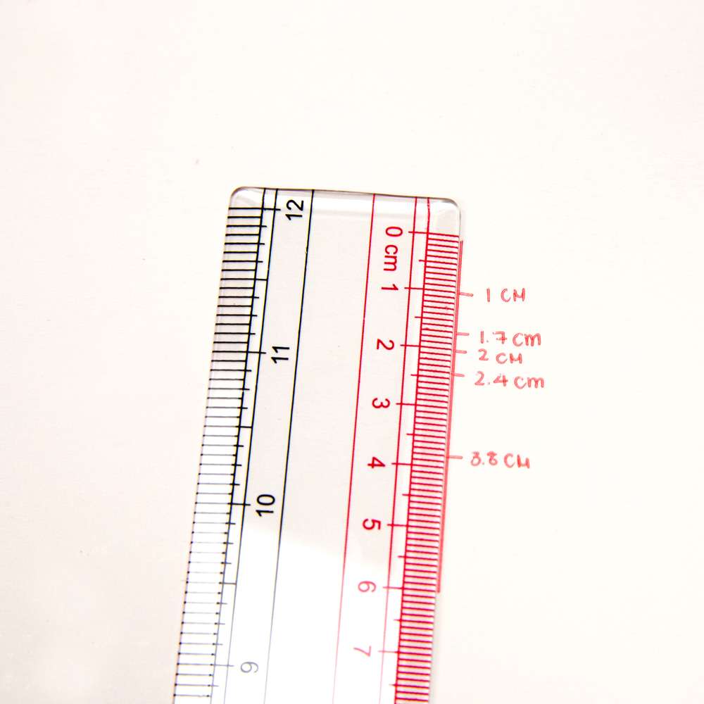 Claro 12" (30cm) Transparent Plastic Ruler