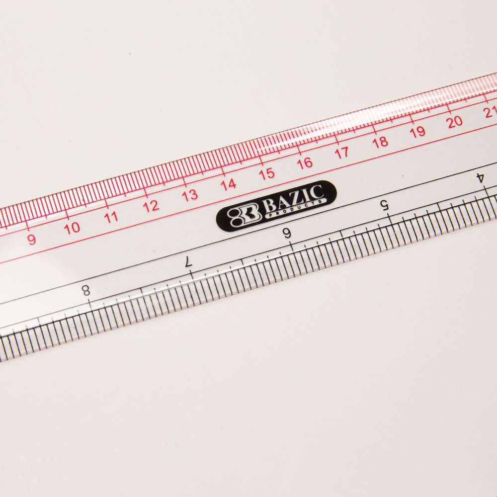 Claro 12" (30cm) Transparent Plastic Ruler
