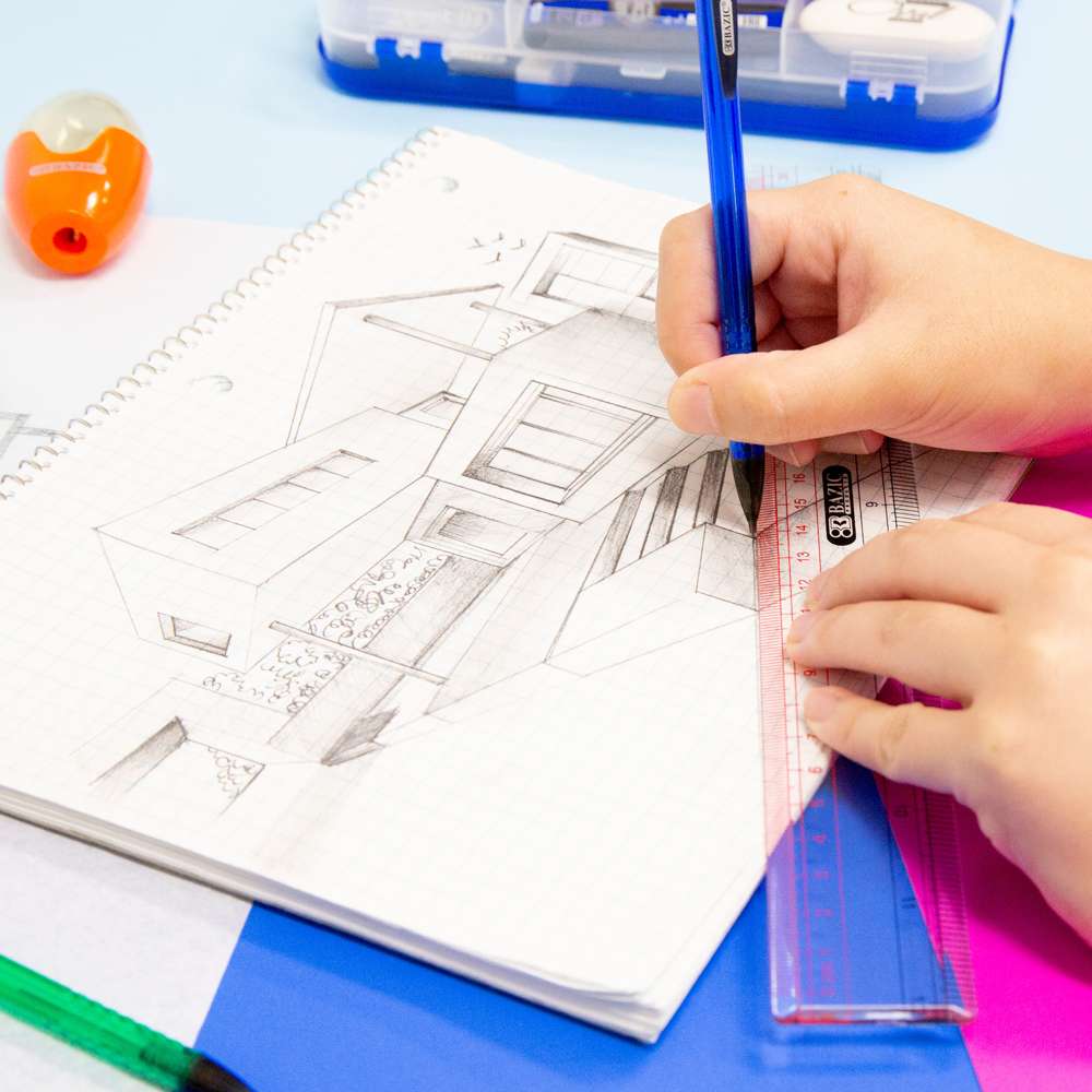 Claro 12" (30cm) Transparent Plastic Ruler