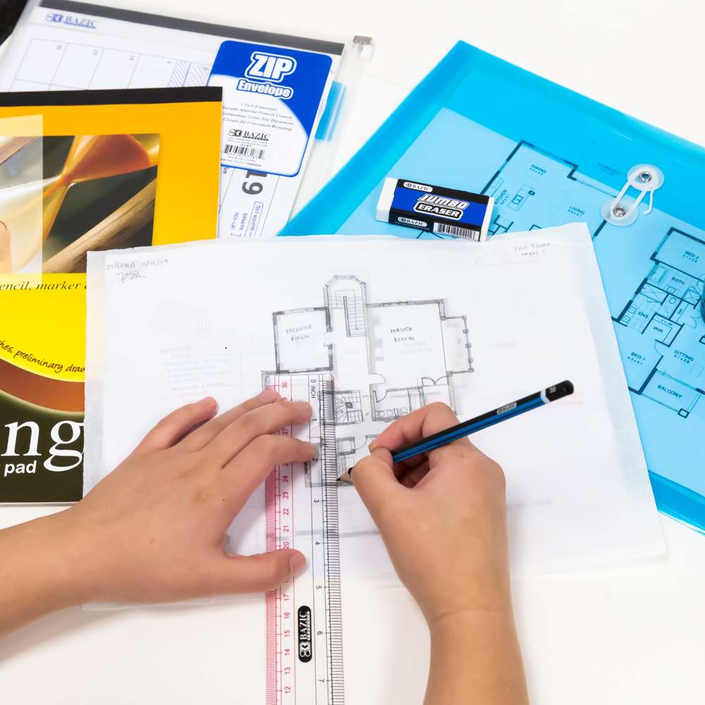 Claro 12" (30cm) Transparent Plastic Ruler