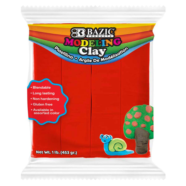 BAZIC Modeling Clay 1 lb Red - Bazicstore