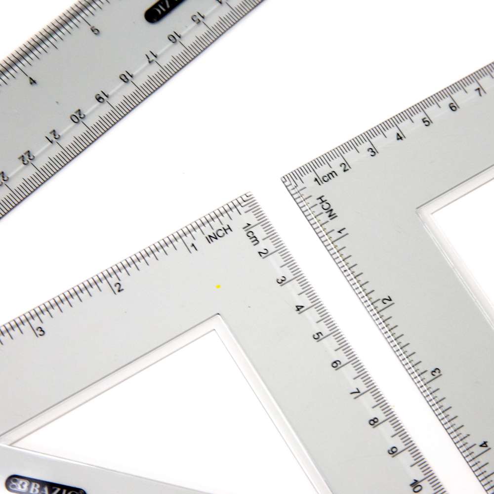 4-Piece Geometry Ruler Combination Sets